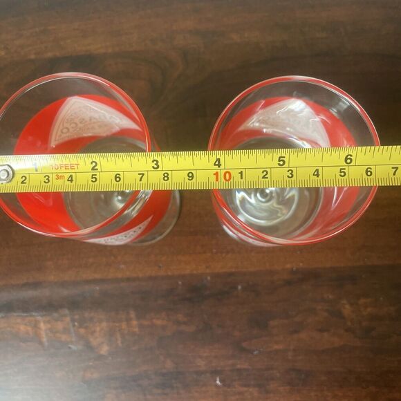 2-  Tabasco Pepper Sauce Hot Bloody Mary Stemmed Goblet Glasses Vintage Barware - Picture 5 of 6